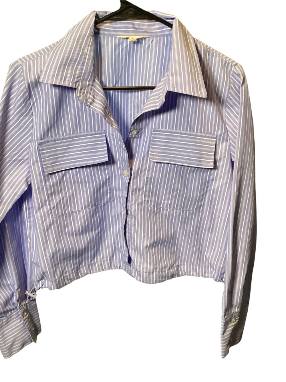 Sim & Sam cropped utility button up sz medium